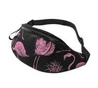 Marsupio natalizio blu con fiocco di neve per uomo e donna, alla moda, regolabile, per viaggi, sport, passeggiate, Fenicottero astratto, Taglia unica