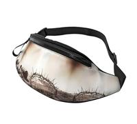 Marsupio natalizio blu con fiocco di neve per uomo e donna, alla moda, regolabile, per viaggi, sport, passeggiate, Croce e corona di spine, Taglia unica