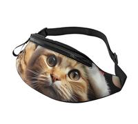 Marsupio natalizio con gatto, unisex, alla moda, regolabile, borsa a tracolla ovunque