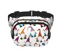 Marsupio natalizio con gnomi divertenti, unisex, alla moda, elegante marsupio per allenamenti, corsa, viaggi ed escursioni, Nero , Taglia unica