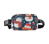 Marsupio natalizio con pupazzi di neve alla moda, borsa a tracolla per uomo e donna, mini borsa sportiva a tracolla con tracolla regolabile per viaggi, vacanze, corsa