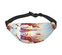 Marsupio natalizio con pupazzi di neve carino per uomo e donna, alla moda, borsa a tracolla ovunque, con cinturino regolabile, impermeabile, per viaggi, escursionismo, sport, nero, uno, Nero , Taglia