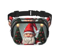 Marsupio natalizio con stampa di gnomo tradizionale, quadrato, per allenamento, escursionismo, corsa, viaggi, palestra, graziosa cerniera alla moda