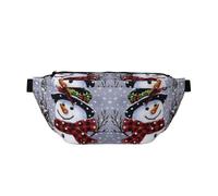 Marsupio natalizio con stampa pupazzo di neve 2, da donna, da uomo, grande, per escursionismo, viaggi, facile da trasportare