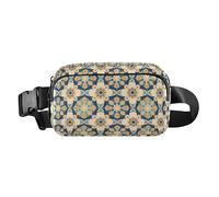 Marsupio natalizio invernale con alce rosso per donne uomini adolescenti elegante borsa a tracolla per shopping sport lavoro, Modello astratto caleidoscopio Boho, 1 Size