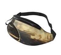 Marsupio Nebula in Desert Monument Valley Landscape per donne e uomini alla moda marsupio regolabile per allenamento corsa viaggi marsupio casual, Barca a Lake Shore, Taglia unica