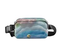 Marsupio neo-realismo Marshmallow arcobaleno nuvole bianche carino marsupio per uomo donna piccola borsa a tracolla con tracolla regolabile per viaggi, shopping, corsa, neo-realismo Marshmallow