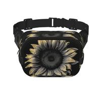 Marsupio nero con girasole marsupio piccolo alla moda a tracolla marsupio leggero marsupio per donne uomini corsa allenamento escursionismo viaggi