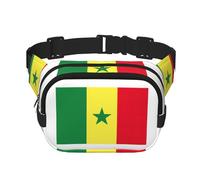 Marsupio nero con stampa bandiera del Senegal carino grande per le donne borsa a tracolla in nylon alla moda marsupio, nero, Taglia unica
