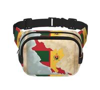 Marsupio nero con stampa della bandiera di Timor Est Map02 carino grande nero per le donne Cross Body Marsupio Nylon Fashion Fanny Pack, nero, Taglia unica