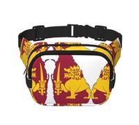Marsupio nero con stampa della mappa della bandiera dello Sri Lanka carino grande per le donne borsa a tracolla in nylon alla moda marsupio, nero, Taglia unica