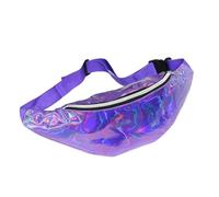 Marsupio olografico moda Donna Outdoor Casual Sport Marsupio impermeabile a tracolla Marsupio colorato lucido(PURPLE)