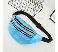 Marsupio olografico zip frontale Tagli UnicaBlocchi di colorePoliuretano