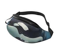 Marsupio Orca Killer Whale, per uomo e donna, impermeabile, sportivo, alla moda, con cinghia regolabile, grande borsa a tracolla per viaggi ed escursioni