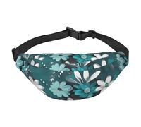 Marsupio originale color legno, adatto per sport, corsa, viaggi, attività all'aperto, unisex, Teal Grigio e Bianco Floreale, Taglia unica, Zaino da bici