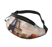 Marsupio Paris Eiffel Tower With Autumn Leaves Printed Bum Bag Pratica Borse A Tracolla Casuale Marsupi Alla Per Sportivo Escursionismo Running