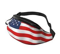 Marsupio patriottico con bandiera americana, marsupio per corsa, escursionismo, viaggio, allenamento, cane, camminata, sport, pesca, marsupio, Nero , Taglia unica