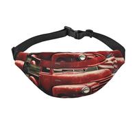 Marsupio patriottico del 4 luglio vecchio camion rosso per uomo donna marsupio alla moda ovunque borsa a tracolla portafoglio marsupio con cinghia regolabile impermeabile borsa da petto per viaggi