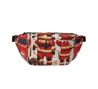 Marsupio per bambini e bambine con stampa vigili del fuoco, regolabile, leggero, da viaggio, per passeggiate, ciclismo, escursionismo, viaggi