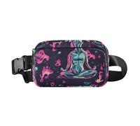 Marsupio per cani che fanno yoga, nero, alla moda, per uomini e donne, resistente all'acqua, con cinghia regolabile, per allenamento, corsa, escursionismo