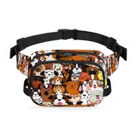 Marsupio per cani per donne, uomini, ragazze, ragazzi, bambini, Doodle Dogs Colorfu Fanny Pack Running Sport Escursionismo Borsa da cintura, Colore, XL, Organizer per borse