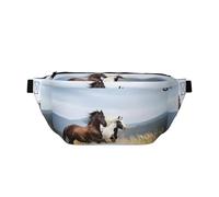 Marsupio per cavalli da corsa, regolabile, per uomini e donne, corsa, escursionismo, arrampicata, palestra, cyclette, ecc., Nero , Taglia unica