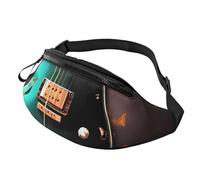 Marsupio per chitarra verde musicale, per uomini e donne, impermeabile, sportivo, alla moda, borsa a tracolla con tracolla regolabile, grande borsa a tracolla per viaggi ed escursioni