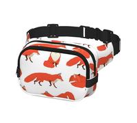 Marsupio per corsa, da donna, da uomo, a tracolla, marsupio per viaggi, allenamento, escursionismo, animali in stile cartone animato, volpe