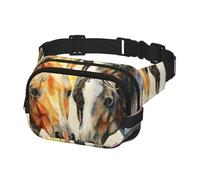 Marsupio per corsa, da donna, da uomo, a tracolla, marsupio per viaggi, allenamento, escursionismo, carino, puledro acquerello, cavallo in fiori, Multicolore, Taglia unica, Cintura per soldi