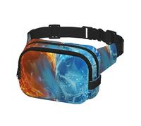 Marsupio per corsa, da donna, da uomo, a tracolla, marsupio per viaggi, allenamento, escursionismo, cuore in acqua e fuoco, Multicolore, Taglia unica, Cintura per soldi