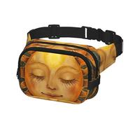 Marsupio per corsa, da donna, da uomo, a tracolla, per viaggi, allenamento, escursionismo, sole con occhi chiusi, Multicolore, Taglia unica, Cintura per soldi