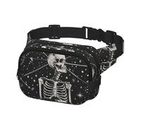 Marsupio per corsa, donna, uomo, a tracolla, marsupio per viaggi, allenamento, escursionismo, teschio, meditazione, scheletro, stelle, Multicolore, Taglia unica, Cintura per soldi