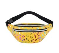 Marsupio per donne e ragazze, alla moda, in pelle PU, impermeabile, da donna, per festival, leggero, da viaggio, vacanza, marsupio lucido, regalo di compleanno per ragazze, Giallo, 31.0 X 18.5 X 13.0