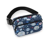 Marsupio per donne e uomini, a tracolla, con meduse, stelle marine, piccole borse a tracolla per donne e uomini, marsupio per allenamento, corsa, viaggi, con cinghia regolabile