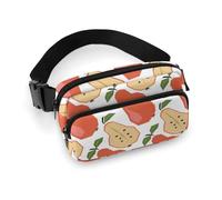 Marsupio per donne e uomini, a tracolla, graziose piccole borse a tracolla rosse e verdi con foglie verdi per donne e uomini, marsupio per allenamento, corsa, viaggi, con cinghia regolabile