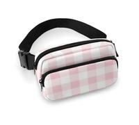 Marsupio per donne e uomini, a tracolla, rosa a scacchiera, una piccola borsa a tracolla per donne e uomini, marsupio per allenamento, corsa, viaggi, con cinghia regolabile