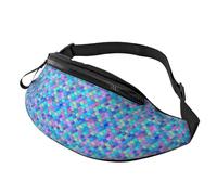 Marsupio per donne e uomini, blu viola arcobaleno scala di pesce borsa a tracolla per donne uomini borsa a tracolla borsa a tracolla