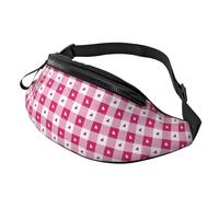 Marsupio per donne e uomini, borsa a tracolla con cuore scozzese rosa acceso per donne e uomini, borsa a tracolla