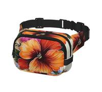 Marsupio per donne e uomini, borsa a tracolla con fiori dipinti a mano, con cinghie regolabili, borsa a tracolla da viaggio