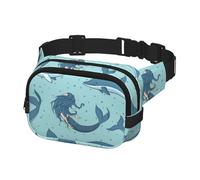 Marsupio per donne e uomini, borsa a tracolla per allenamento, corsa, viaggi, balene, sirene, narvali, delfini