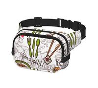 Marsupio per donne e uomini, borsa a tracolla per allenamento, corsa, viaggi, ristorante, simboli, schema scarabocchiare