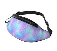 Marsupio per donne e uomini, borsa a tracolla per donne e uomini, con scala di pesce, colore blu e rosa