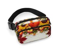 Marsupio per donne e uomini, borsa a tracolla per il Ringraziamento, con zucche autunnali, foglie autunnali, piccole borse a tracolla per donne e uomini, marsupio per allenamento, corsa, viaggi, con