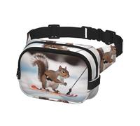 Marsupio per donne e uomini, borsa a tracolla per sci, scoiattolo, con cinghie regolabili, borsa da viaggio, borsa a tracolla, nero, taglia unica, Nero , Taglia unica
