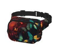 Marsupio per donne e uomini, borsa da cintura colorata con motivo a farfalla con cinghie regolabili, borsa a tracolla da viaggio