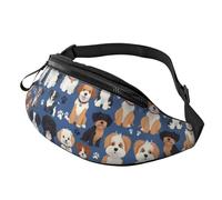 Marsupio per donne e uomini, con cinghia regolabile, leggero e impermeabile, Cuccioli di cane blu 17, Taglia unica, Zaino Trekking