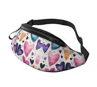 Marsupio per donne e uomini, con cinghia regolabile, leggero e impermeabile, Cuori 17, Taglia unica, Zaino Trekking