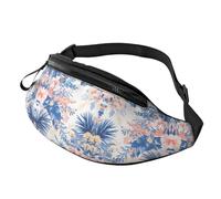 Marsupio per donne e uomini, con cinghia regolabile, leggero e impermeabile, Fiore Bianco Rosso 8, Taglia unica, Zaino Trekking