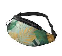 Marsupio per donne e uomini, con cinghia regolabile, leggero e impermeabile, Foglie 2, Taglia unica, Zaino Trekking