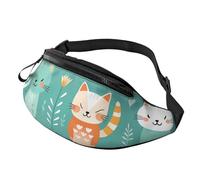 Marsupio per donne e uomini, con cinghia regolabile, leggero e impermeabile, Gatto dei cartoni animati 16, Taglia unica, Zaino Trekking